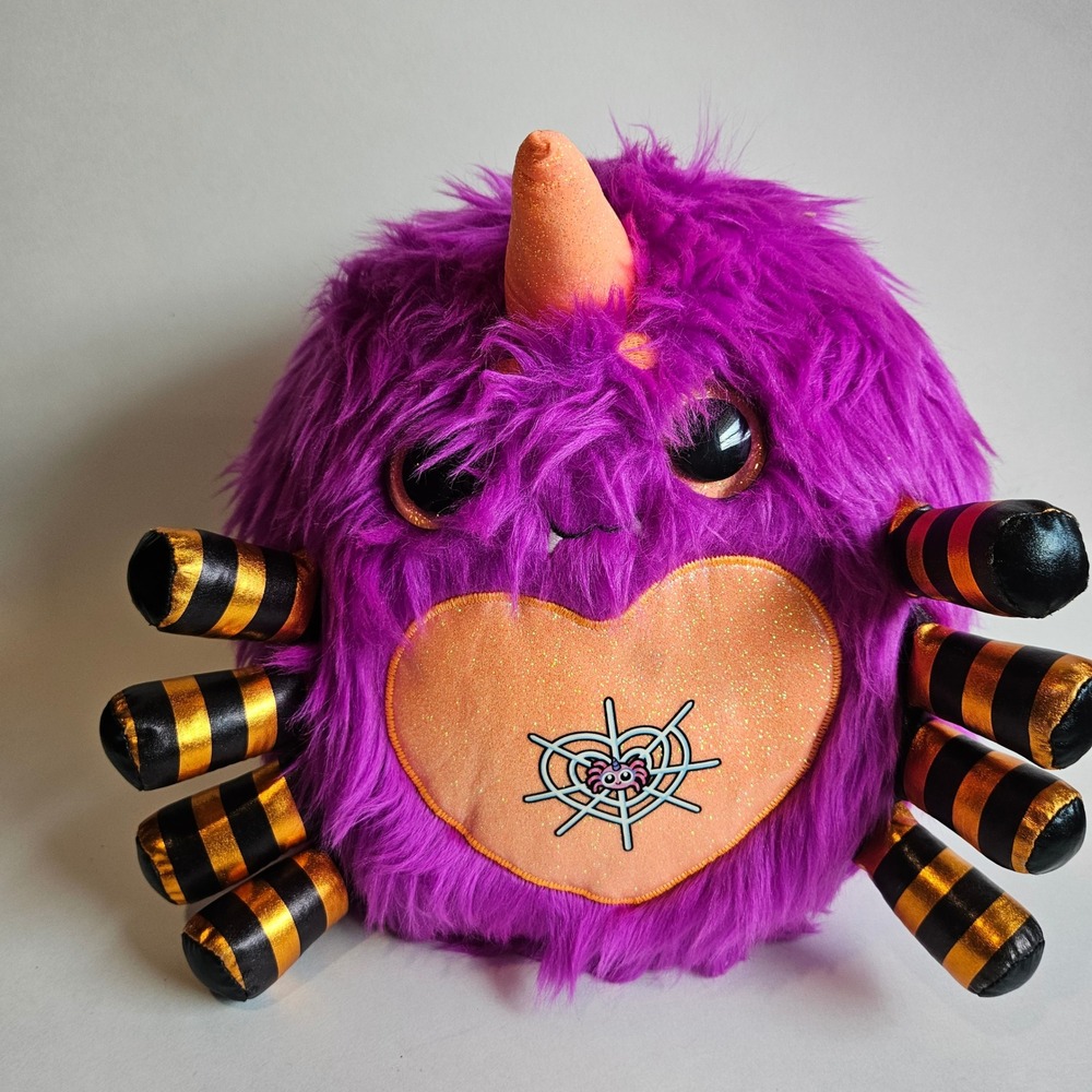 Squishable Purple Furry Monster Spider Unicorn Bat Halloween Plush 10 Inch